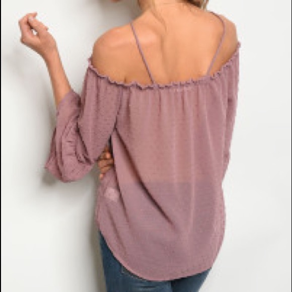 Women’s Sheer Cold Shoulder Top - Picture 4 of 7
